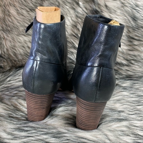 BLACK Cassidy Bootie Ankle Boot Block Heel - Picture 10 of 12